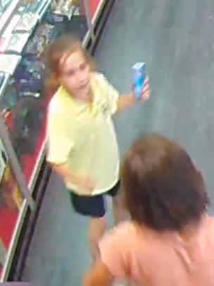 Ten-year-old accident victim Lucinda King on CCTV in her favourite shop the Kingwood Park tobacconist where she loved to buy lollies.