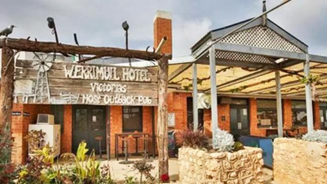 The outback Werrimull Hotel, west of Mildura, is the heartbeat of the local, farming community. Picture: Supplied