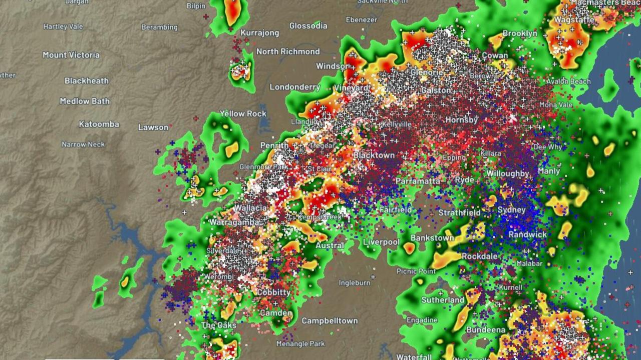 Parts of NSW experienced intense storms and heavy rainfall on Monday, as severe thunderstorm warnings were issued for a portion of the state. Picture: Handout via NCA NewsWire