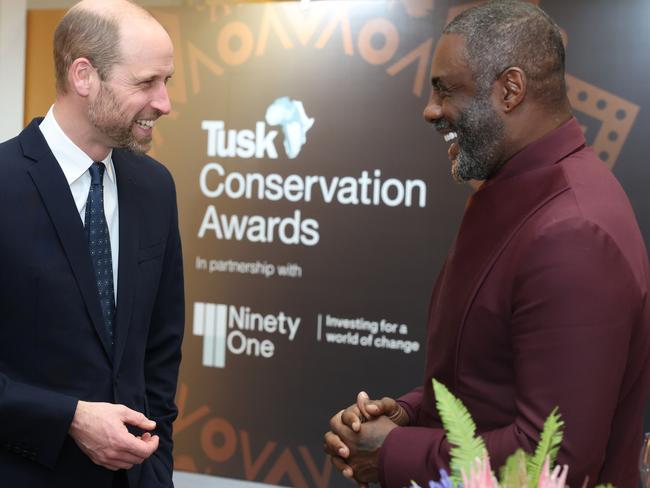 Two of the greats: Prince William, Prince of Wales and Idris Elba attend the 2024 Tusk Conservation Awards at The Savoy Hotel on November 27, 2024 in London, England. Picture: Chris Jackson/Getty Images