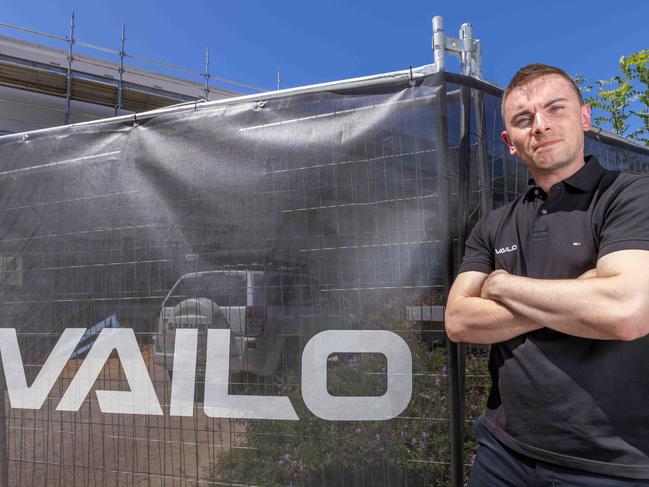 Vailo Founder Aaron Hickmann outside of his Wayville business location.  Pictured on Jan 2nd 2024. Picture: Ben Clark