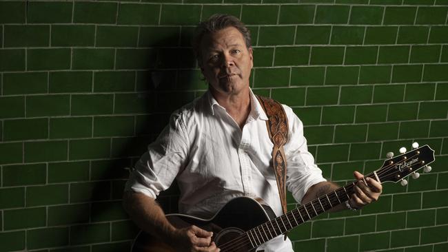 Country singer-songwriter Troy Cassar-Daley at The Triffid music venue in Brisbane, ahead of the 2022 Golden Guitars in Tamworth, where he won three awards. Picture: Russell Shakespeare