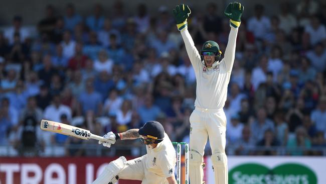 Australia thought they had Ben Stokes lbw but had run out of reviews.