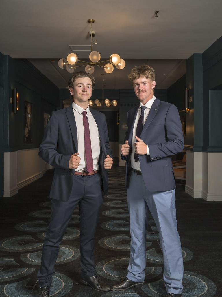 Edison Lee and Eli Monaghan - St Virgil's College Leavers 2024 at Wrest Point. Picture: Caroline Tan