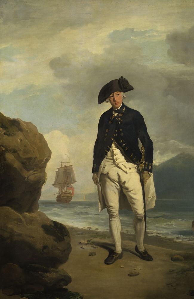 Oil portrait painting of then Royal Navy captain Arthur Phillip, first governor of NSW and commander of the First Fleet in 1787-88, painted by Francis Wheatley in 1786. Picture: National Portrait Gallery, London.