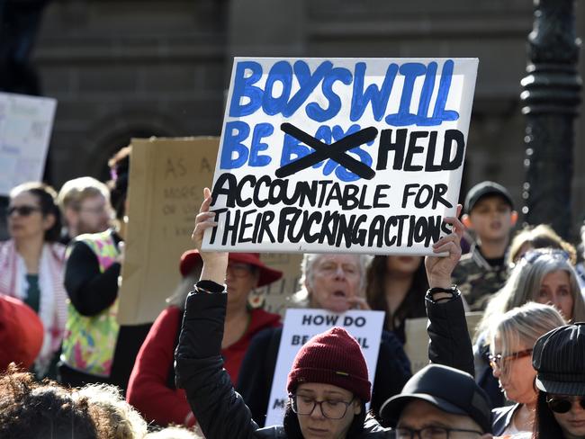 Thousands protested against gender based violence across Victoria this year. Picture: Andrew Henshaw