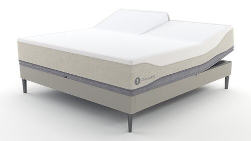 An adjustable bed keeps both its occupants happy.