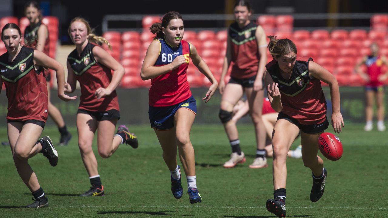 St Teresa's in action against Stuartholme School in the AFLQ Schools Cup SEQ finals.