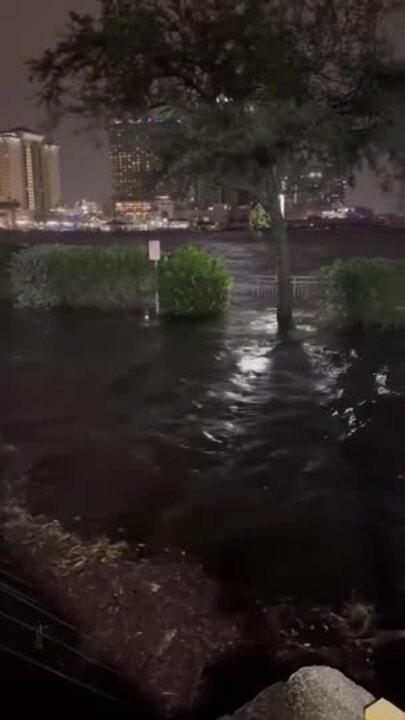 Flood Barriers Holds Back Water at Tampa Hospital