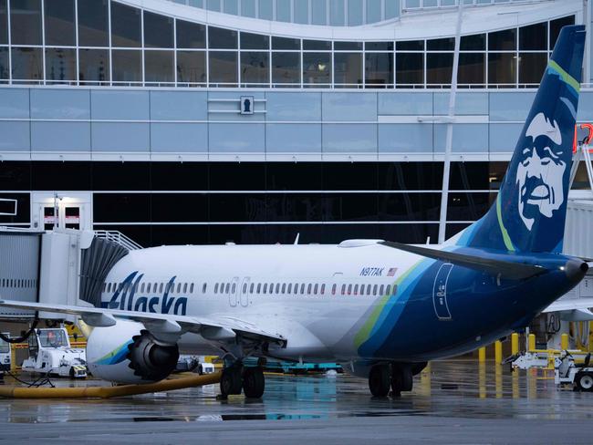 Alaska Airlines grounded its 737 MAX 9 planes after part of a fuselage blew off during a flight from Portland Oregon to Ontario, California. Picture: Getty Images via AFP