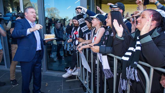 Collingwood president Eddie McGuire rejected an approach about private ownership from a major US sports franchise. Picture: Mark Stewart