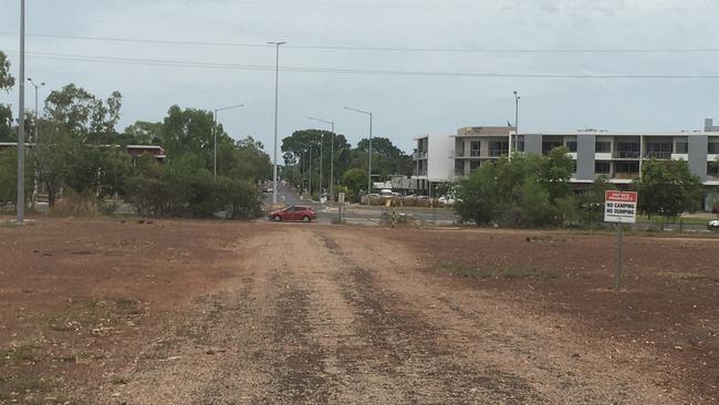 The proposed new site for Dan Murphy’s next to Flip Out. The cleared block of land is opposite the intersection of McMillans and Sabine roads intersection and already has a gate as an entry point. Picture: Gary Shipway