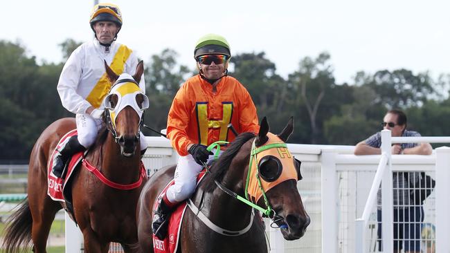 Stephen Wilson returns to scale after winning Race 4 on Bet On Love at Cannon Park, Woree. PICTURE: BRENDAN RADKE.