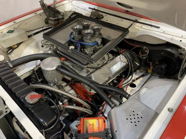 Under the hood of the 1977 Holden LX Torana.