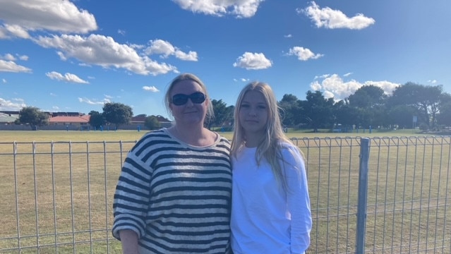 Kellie Hilder and her daughter Chloe say Tuesday's shark attack at Tuncurry Beach had been a long time coming. Picture: Dan Mills.