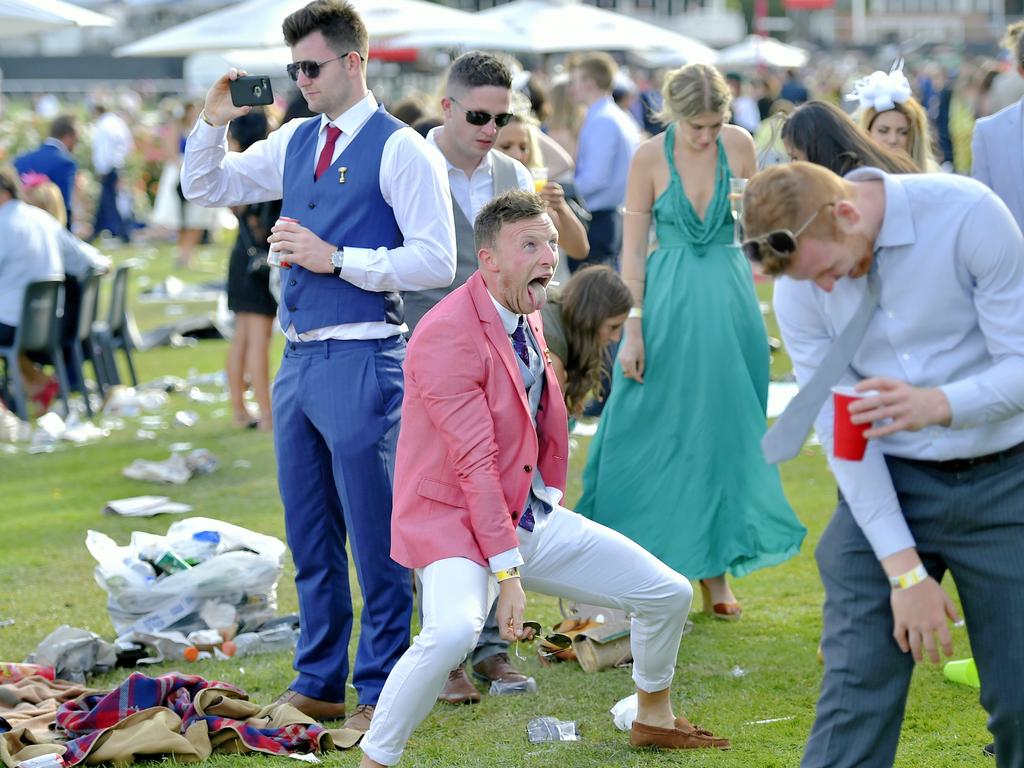 This guy really, really loves the Melbourne Cup. Picture: Jason Edwards