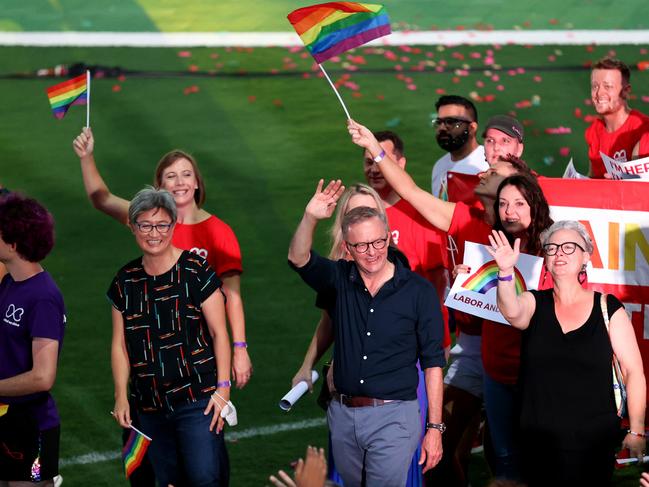 Anthony Albanese at the Mardi Gras in Sydney in 2022. (Photo by Brendon Thorne/Getty Images)