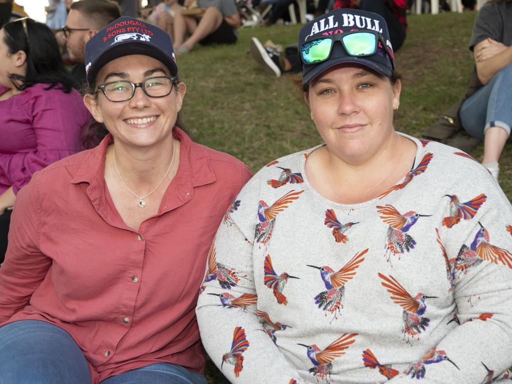 Sarah Wolski (left) and Jamie Lanham at Meatstock, Toowoomba Showgrounds. Saturday, April 9, 2022. Picture: Nev Madsen.