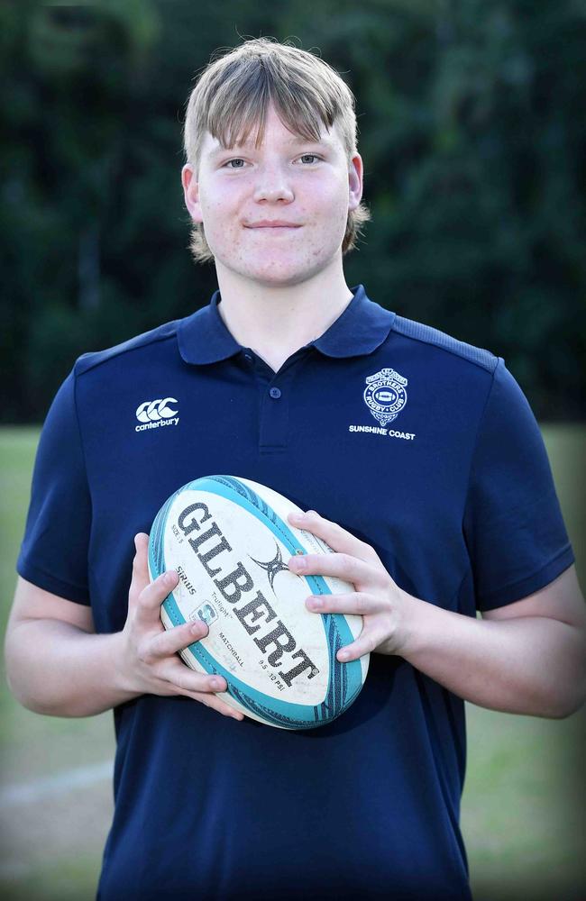 Sunshine Coast Brothers rugby union player Jack Franks has been selected in the U16 Queensland Reds Emerging Cup team. Picture: Patrick Woods.