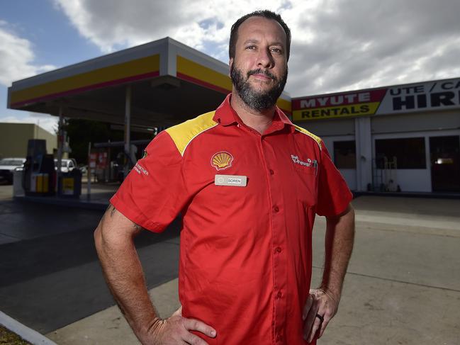 Soren Nannestad at Shell Service Station at Belgian Gardens. PICTURE: MATT TAYLOR.