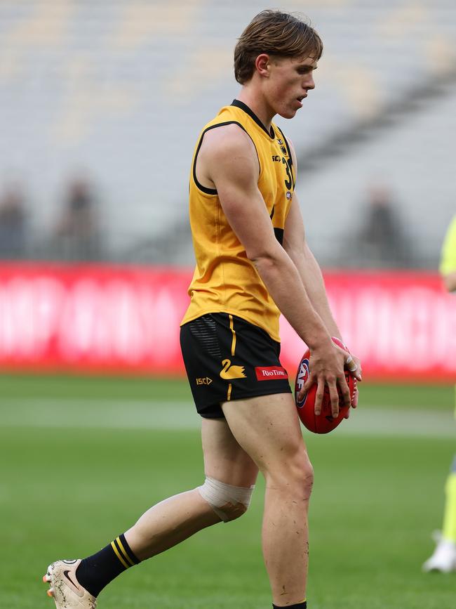 Daniel Curtin impressed in the midfield on Saturday. Picture: Will Russell/AFL Photos