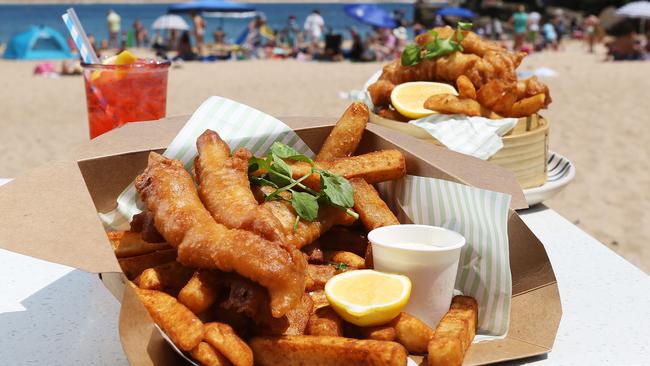 Boathouse at Shelly Beach sells takeaway flathead and chips at its kiosk.