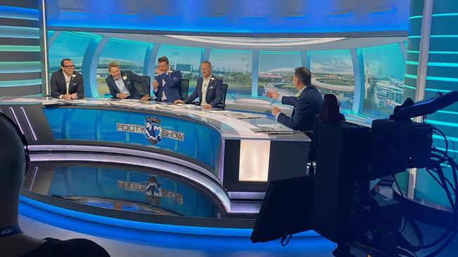 Tony Jones will allow a compilation of him munching on KFC to air on the Grand Final Footy Show if it raises $10,000 for MyRoom. Picture: Supplied