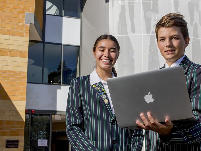 Somerset College's new state-of-the-art  building, the Design Centre. Students,  Hannah Kennedy and Jacob Hall. Picture: Jerad Williams