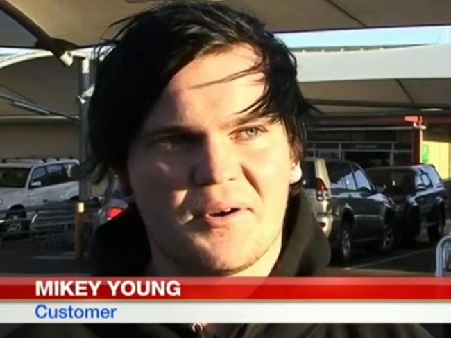 Mickey Young said he won’t be buying anything from the bakery section in future. Picture: Channel 7