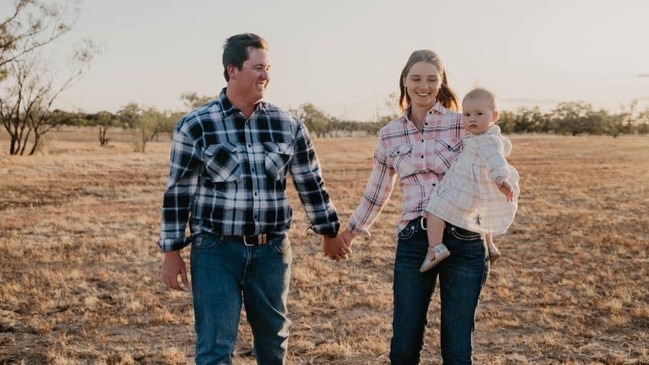 Olivia Harlow with her partner Ryan Stephenson and their first daughter Evaliah. Picture: Supplied