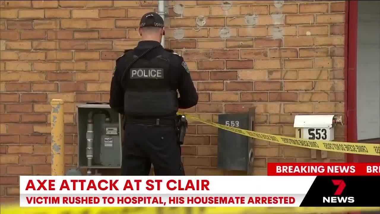 Man arrested over horror house axe attack (7NEWS)
