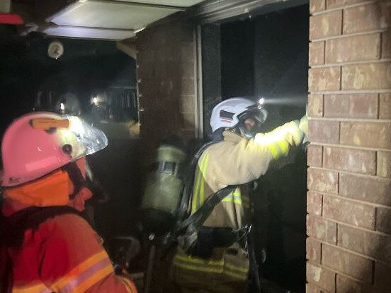 Angle Vale house fire believed to have been started by a battery. Picture: CFS