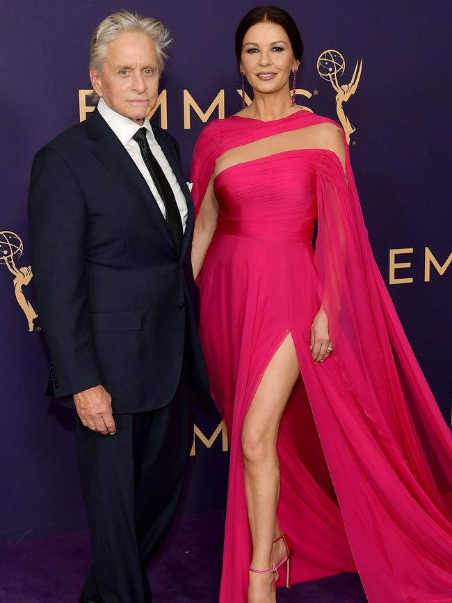 Michael Douglas and Catherine Zeta-Jones attend the 71st Emmy Awards. Picture: Getty