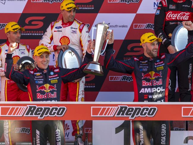 Shane van Gisbergen and co driver Richie Stanaway win the 2023 Repco Bathurst 1000, Event 10 of the Repco Supercars Championship, Mount Panorama, Bathurst, New South Wales, Australia. 8 Oct, 2023.