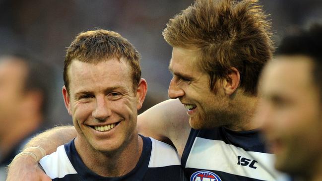 Steve Johnson and Tom Lonergan. Photo: AAP.
