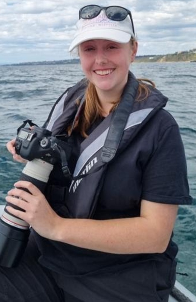 Ella Hutchison photographed and identified a new calf that marks the fourth generation of dolphins in Port Phillip Bay. Picture: Dolphin Research Institute