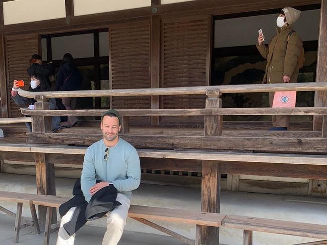 Jimmy Bartel in Kyoto, Japan with Lauren Mand. Picture: Instagram