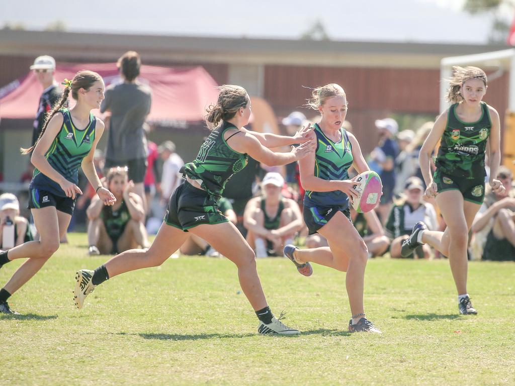Cavendish Road State High V Innisfail State High at the 2024 Gold Coast Titans All Schools Touch Football Picture: Glenn Campbell