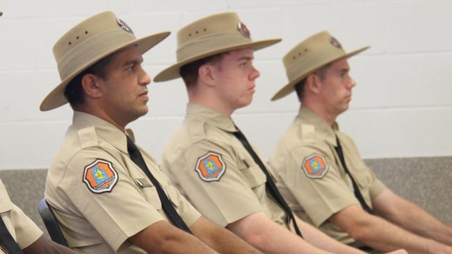 Eight new corrections officers were sworn in at a graduation ceremony in the Alice Springs Correctional Centre on Friday. Picture: Gera Kazakov