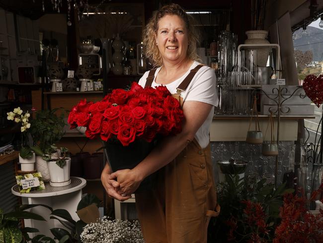 Pene Snashall owner of Magnolia Flowers in South Hobart is gearing up for her first Valentines Day in the business.  Picture: Nikki Davis-Jones