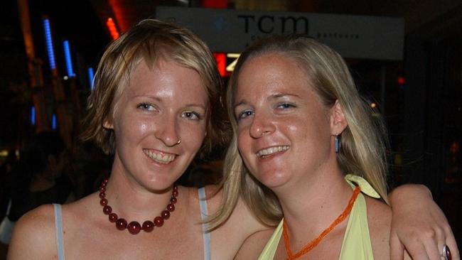 Jen and Pia Harkness on Flinders Street East Pic Bryan Lynch AD325035