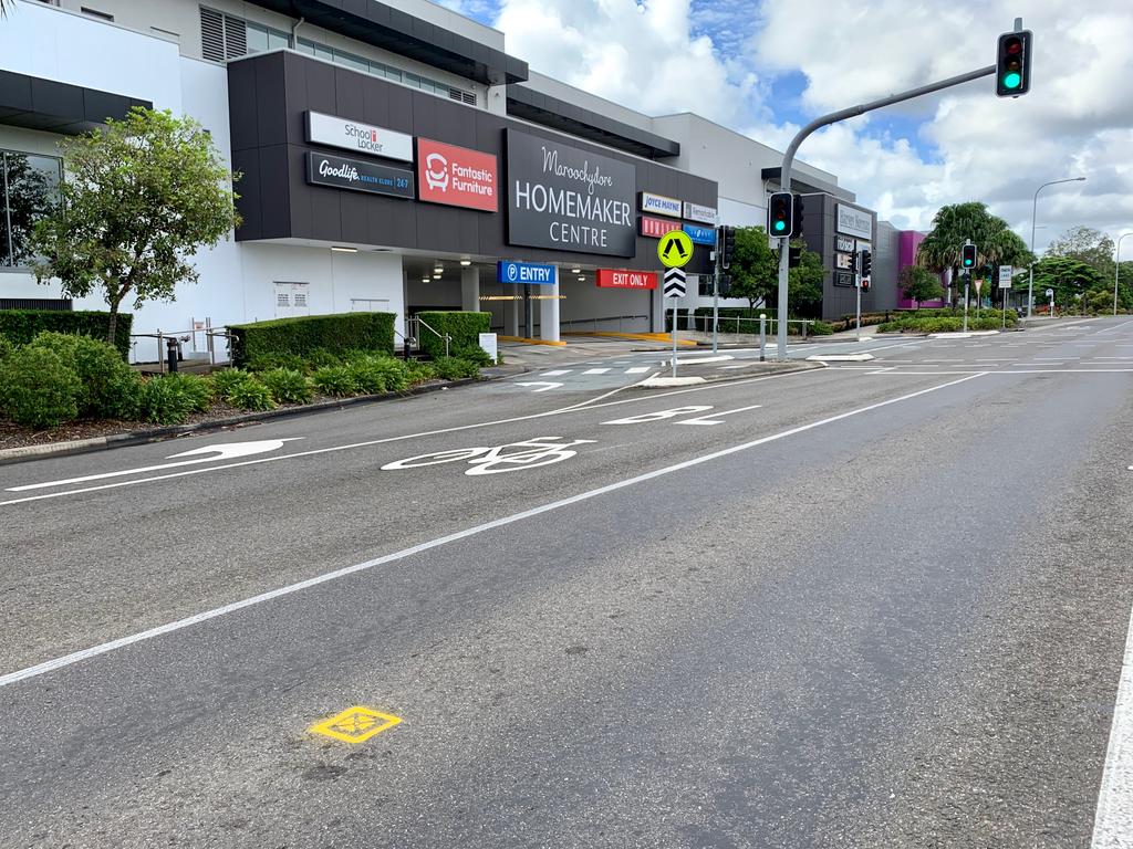 The scene of the suspected hit and run at Maroochy Boulevard.