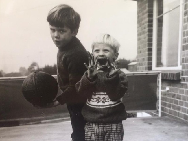 Richard Scolyer growing up in Tasmania (pictured with big brother Mark). Picture: Supplied.