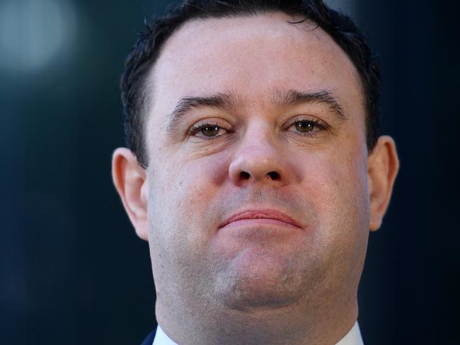 NSW Jobs Minister Stuart Ayres addresses media during a press conference in Sydney, Friday, May 1, 2020. (AAP Image/Dan Himbrechts) NO ARCHIVING