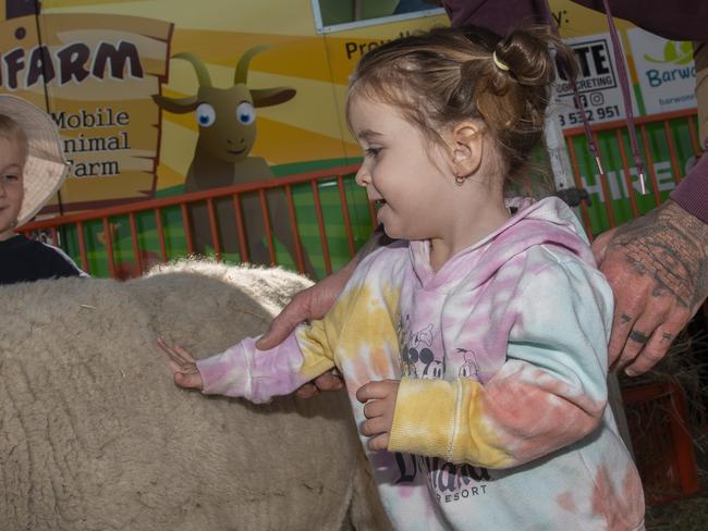 Mackenzie Wallace having the time of their life at the 2024 Swan Hill Show Picture: Noel Fisher