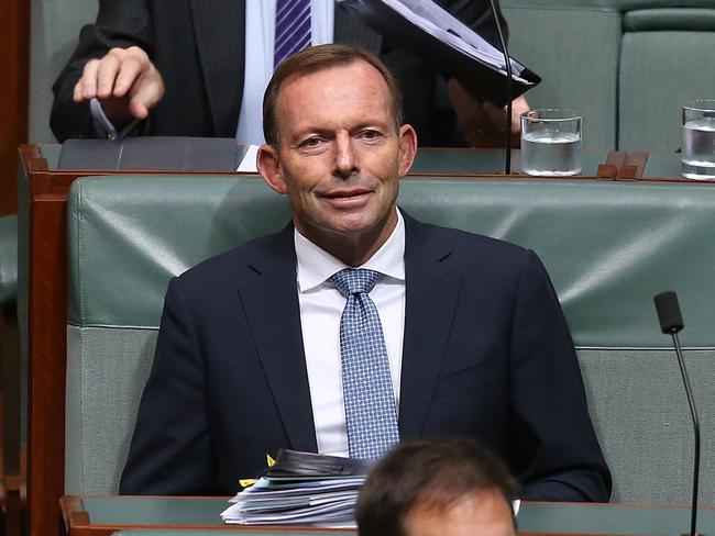 Tony Abbott in Question Time in the House of Representatives Chamber, Parliament House in Canberra. Picture Kym Smith