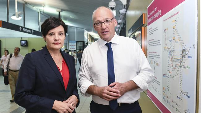 Opposition transport spokeswoman Jodi McKay with Opposition Leader Luke Foley. Picture: Darren Leigh Roberts