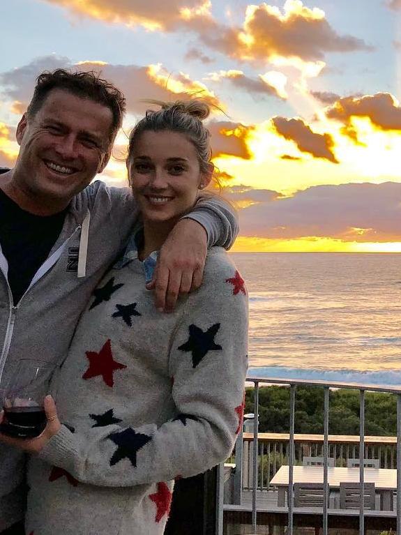 Jasmine Yarbrough and Karl Stefanovic took a couple’s trip in May for their friends’ nuptials. Picture: Instagram