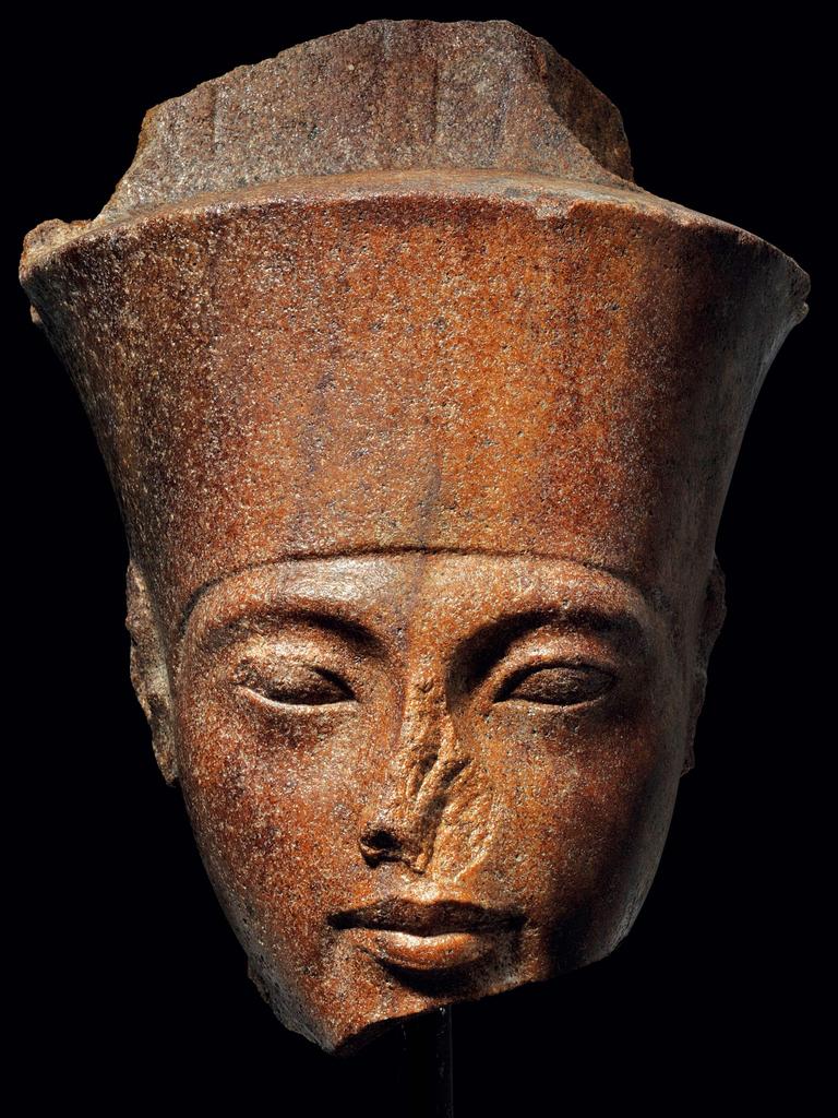 A 3000-year-old stone bust of Tutankhamun. Picture: AFP Photo/handout/Christie's Auction House