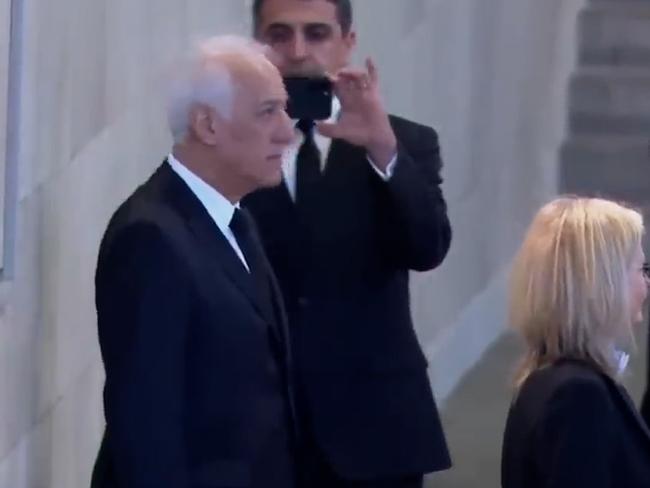 Armenia President Vahagn Khachaturyan photographed in front of the Queen's coffin. Picture: Supplied.